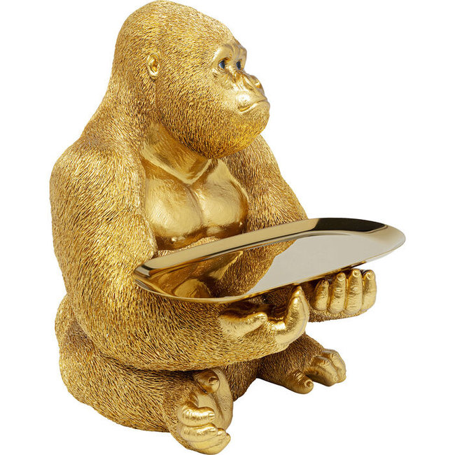 Karé Design - Beeld Gorilla Butler - goud - H 37 cm