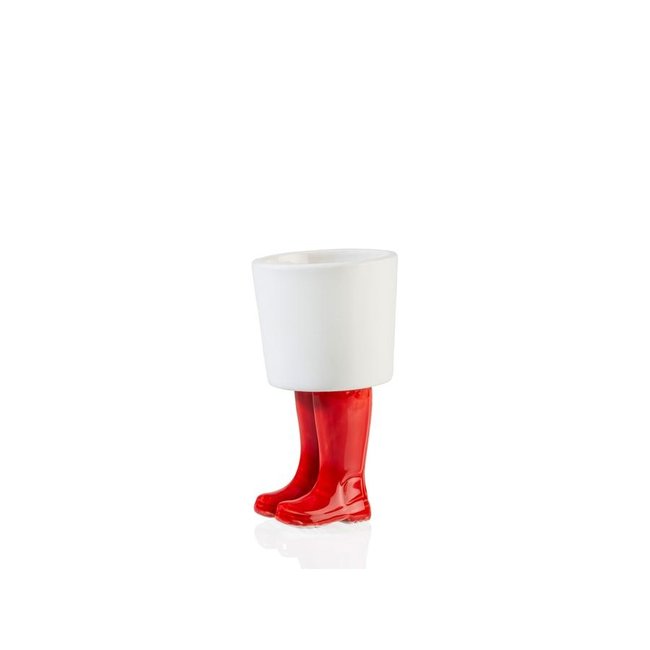 Bitten - Blumentopf Gummistiefel - Porzellan - small