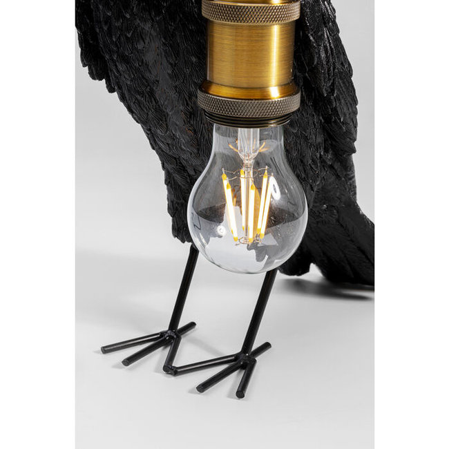 Kare Design - Lampe de Table - Lampe Animale Corbeau Noir