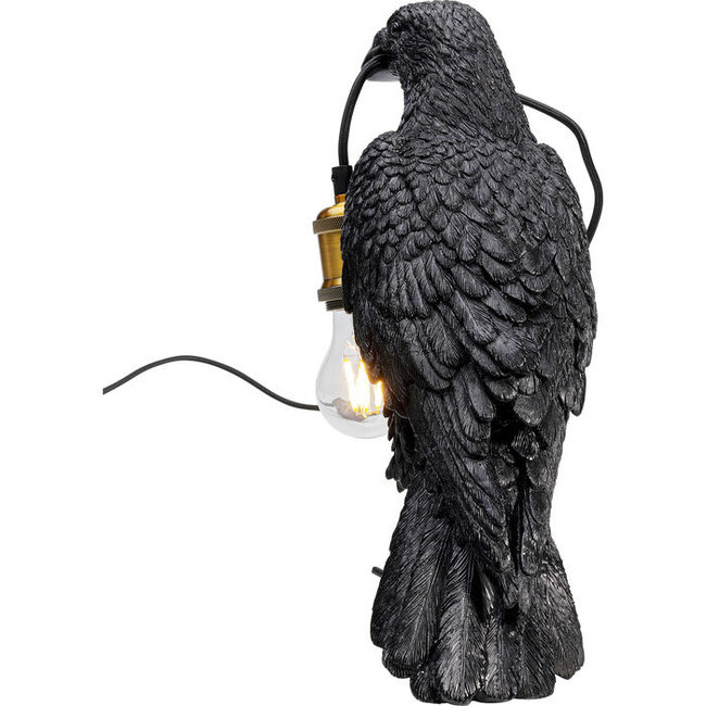 Kare Design - Table Lamp - Animal Lamp Black Crow