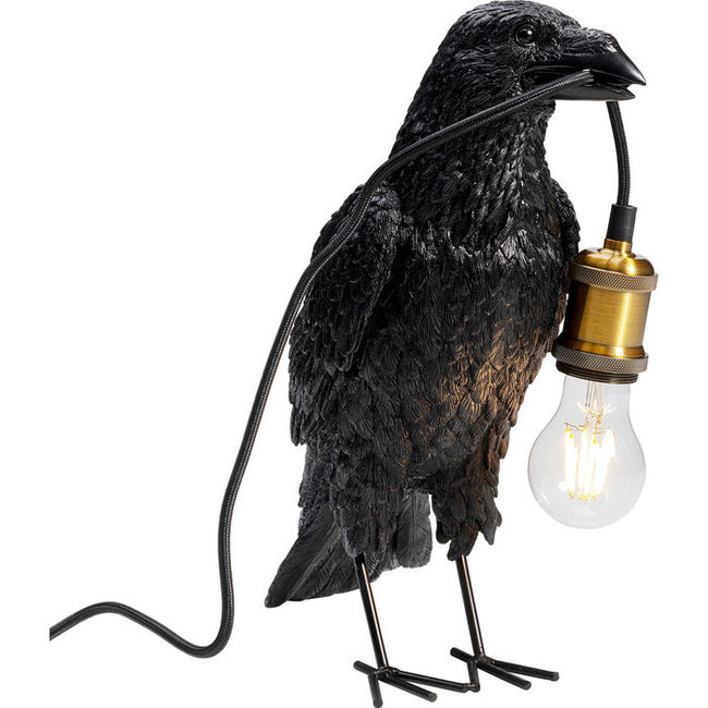 Kare Design - Table Lamp - Animal Lamp Black Crow