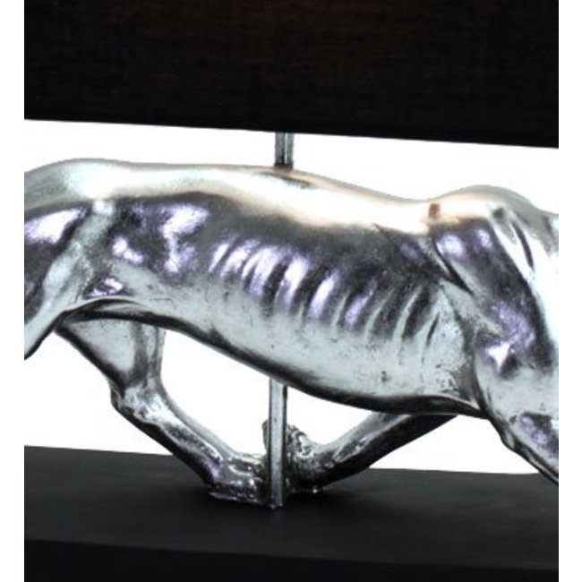 Werner Voß - Tafellamp - Dierenlamp Panter - zilver zwart - H 39 cm