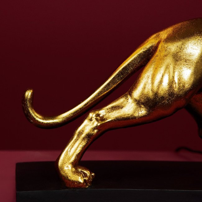 Werner Voß - Tischlampe - Tierlampe Panther Baghiro - Gold Schwarz - H 39 cm