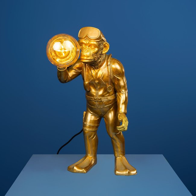 Werner Voß - Tischlampe - Tierlampe Taucher Dan - Gold - H 50 cm