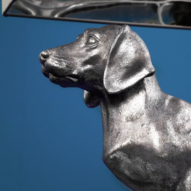Werner Voß - Table Lamp - Animal Lamp Dachshund Frank - silver/grey