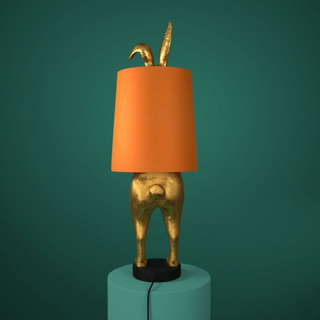 Werner Voß - Table Lamp  - Animal Lamp Hiding Bunny - gold/orange - H 74 cm
