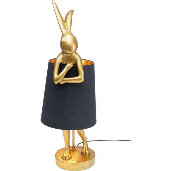 Kare Design - Tafellamp - Dierenlamp Animal Konijn - goud/zwart