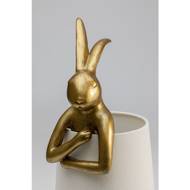 Kare Design Table Lamp Animal Rabbit gold/white small H 50 cm