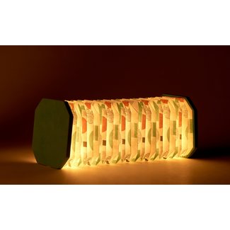 Gingko Accordion Lamp - turquoise velvet