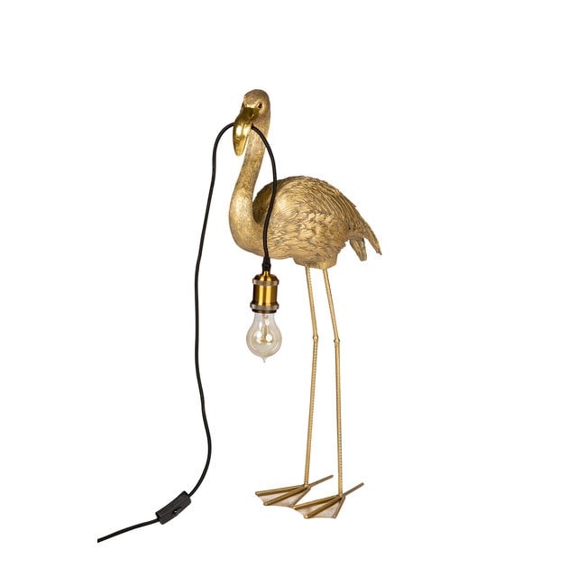 Tischlampe - Tierlampe Goldener Flamingo - ohne Schirm - H 75 cm