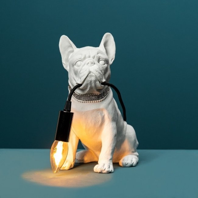 Werner Voß - Tischlampe - Tierlampe Hund Francis - weiß