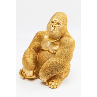 Kare Design Statue Déco Singe Gorille  - medium - doré