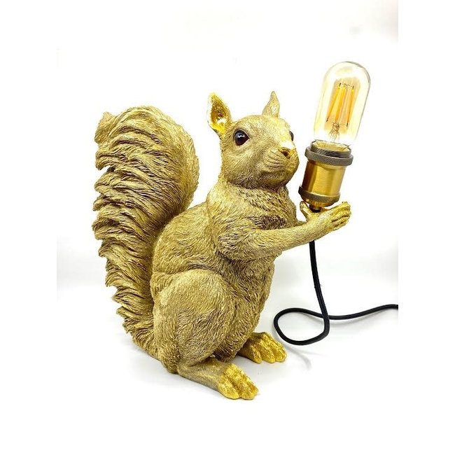 gold squirrel lamp