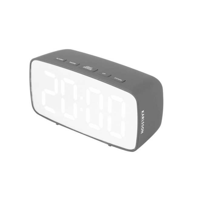 Karlsson - Alarm Clock Silver Mirror - LED - oval - black