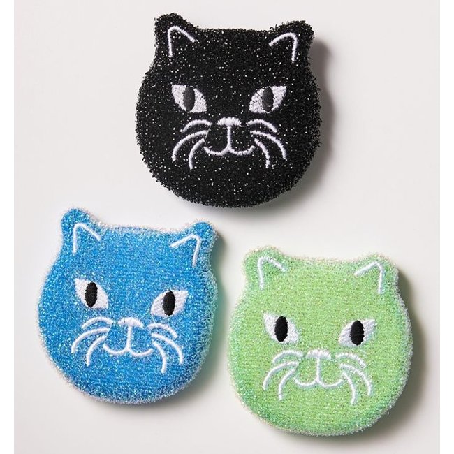 Kikkerland - Dishwashing Sponges Cat - set of 3