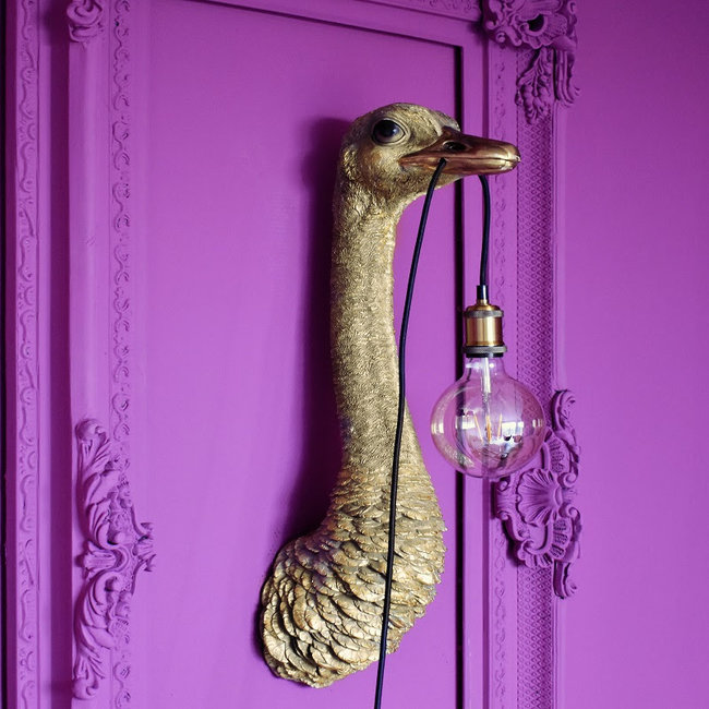 Werner Voß - Wandleuchte - Tierlampe Strauß Franz Josef - H 72 cm