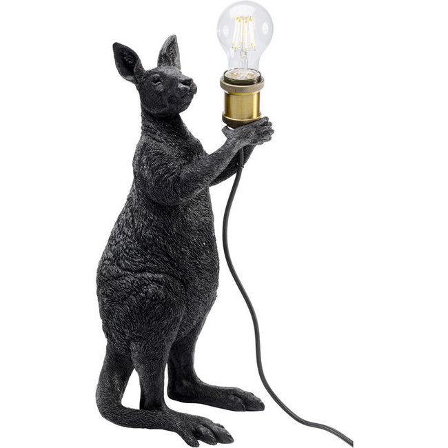 Kare Design - Table Lamp - Animal Lamp Kangaroo - matt black - H 46 cm