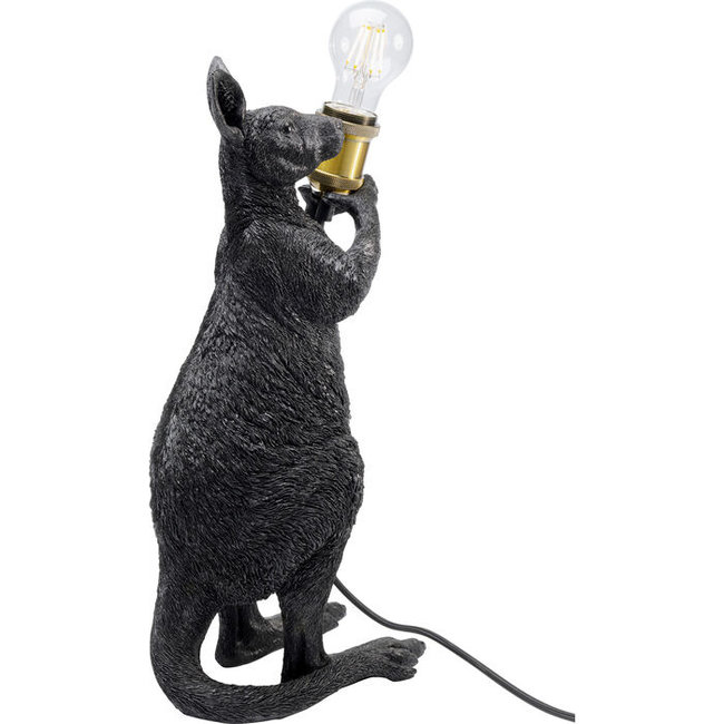 Kare Design - Lampe de Table - Lampe d'animal Kangourou - noir mat - H 46 cm