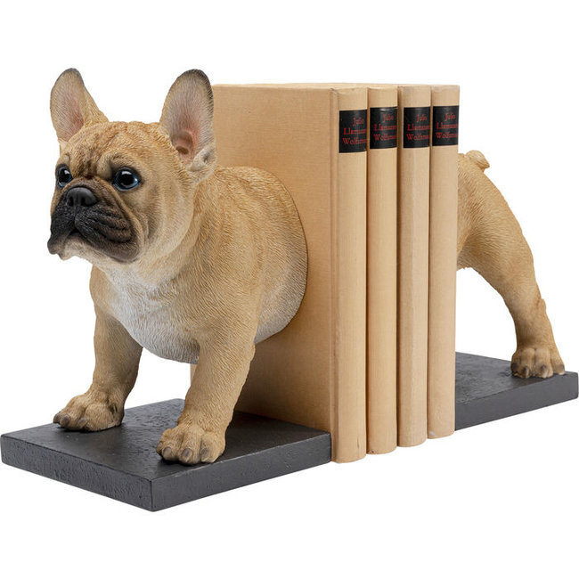 Karé Design - Boekensteun - Beeld  Hond Frenchy - set van 2