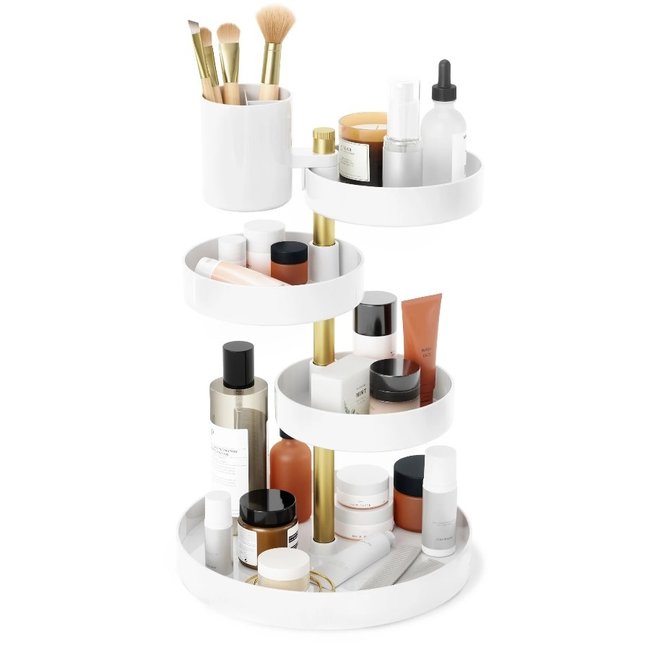 Umbra - Organizer Pirouette - make-up en cosmetica - wit/messing