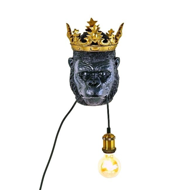 Werner Voß - Wall Lamp - Animal Lamp Gorilla Ape Kong - black