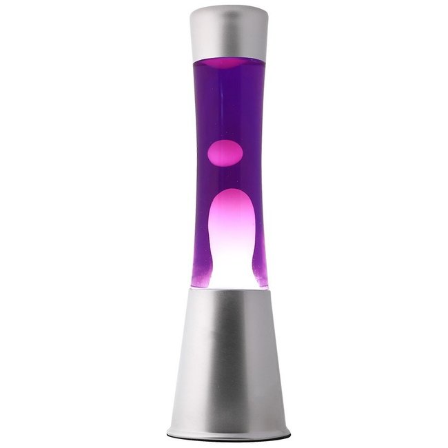 i-total Lava Lamp - purple with white lava - silver base