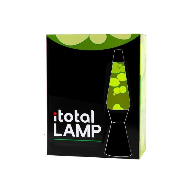 i-total -  Lampe à Lave Fusée - vert avec lave jaune - socle noir