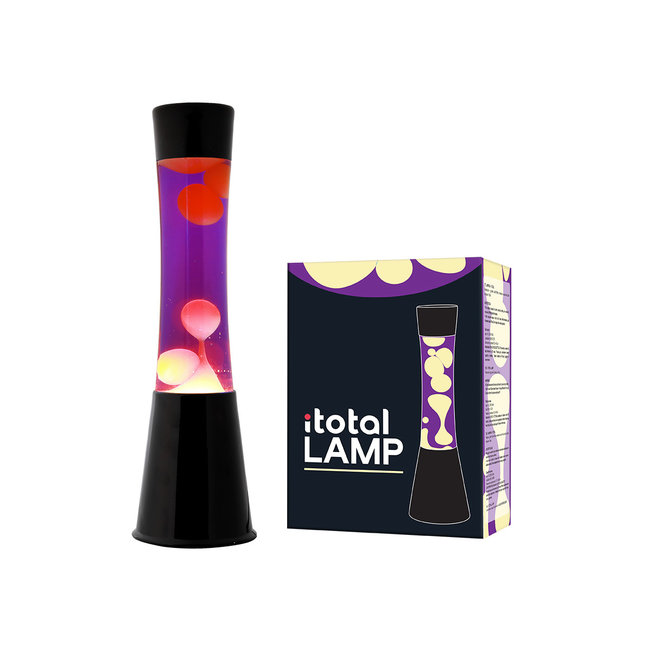 i-total - Lava Lamp - purple with yellow lava - black base