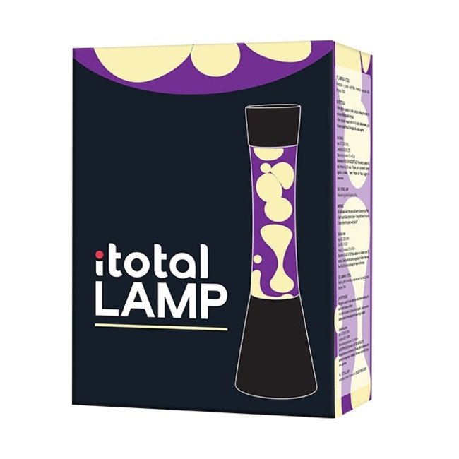 i-total - Lava Lamp - paars met gele lava - zwarte voet