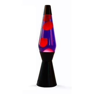 i-total Lampe à Lave Fusée - violet avec lave rose - base noire