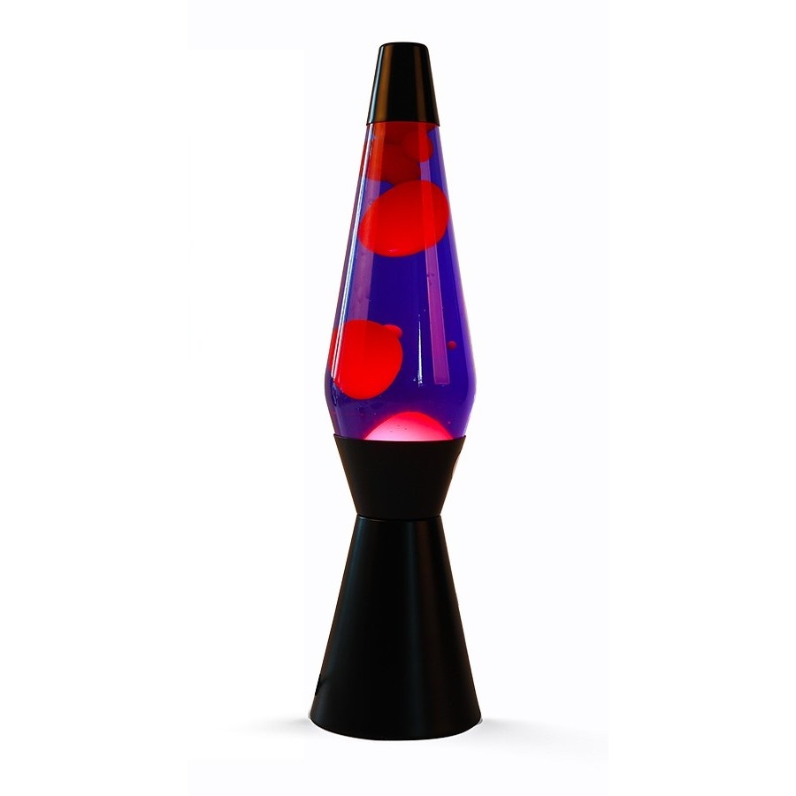 Lampe à Lave Fusée violet avec lave rose base noire itotal Axeswar Design