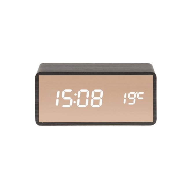 Karlsson - Alarm Clock Copper Mirror - rectangular - black