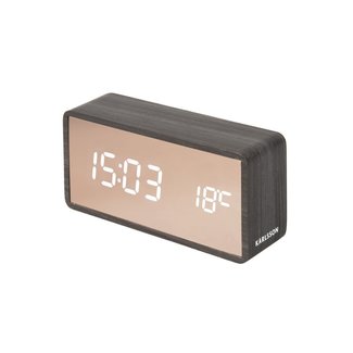 Karlsson Alarm Clock Copper Mirror - rectangular black