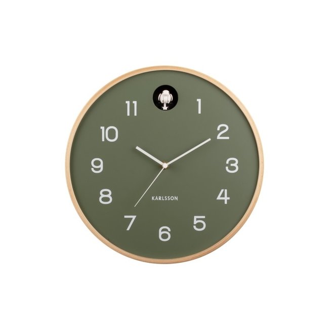 Karlsson - Wall Clock - Cuckoo Clock Natural Cuckoo - jungle green