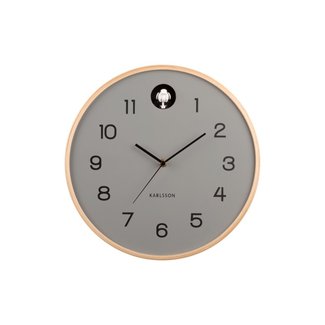 Karlsson Horloge Murale à Coucou Natural Cuckoo - gris