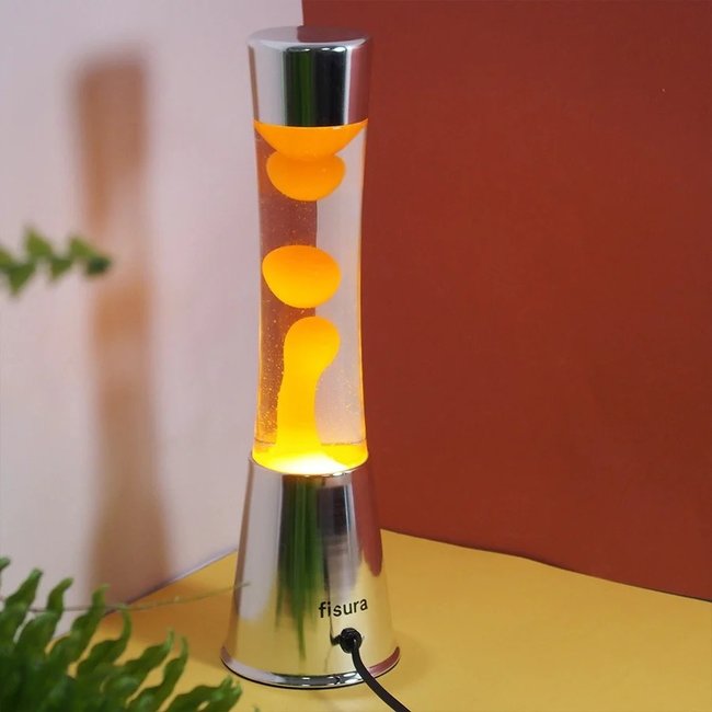 Fisura - Lampe à Lave (chromé/orange)