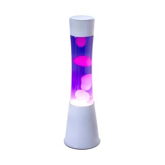 Fisura Lava Lamp - paars met witte lava - witte voet