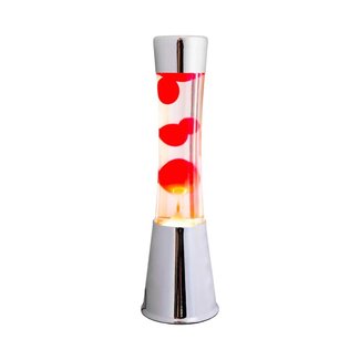 Fisura Lava Lamp (chroom/rood)