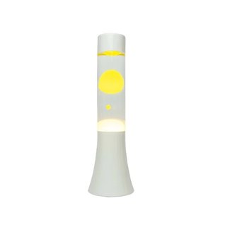 Fisura Mini Lava Lamp - transparent with yellow lava - white base