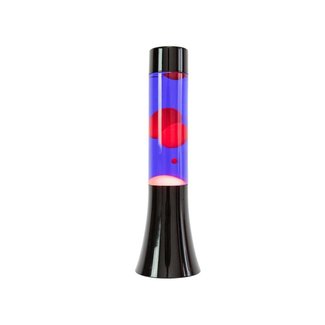 Fisura Mini Lampe à Lave - bleu avec lave rouge - base noire