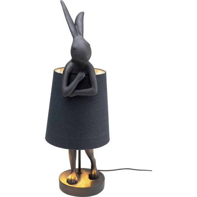 Kare Design - Tischlampe - Tierlampe Kaninchen - Schwarz/Schwarz