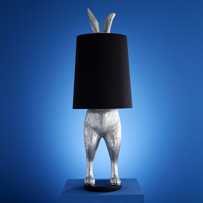 Werner Voß - Lampadaire Lampe Animale Lapin Caché - H 115 cm argent/noir