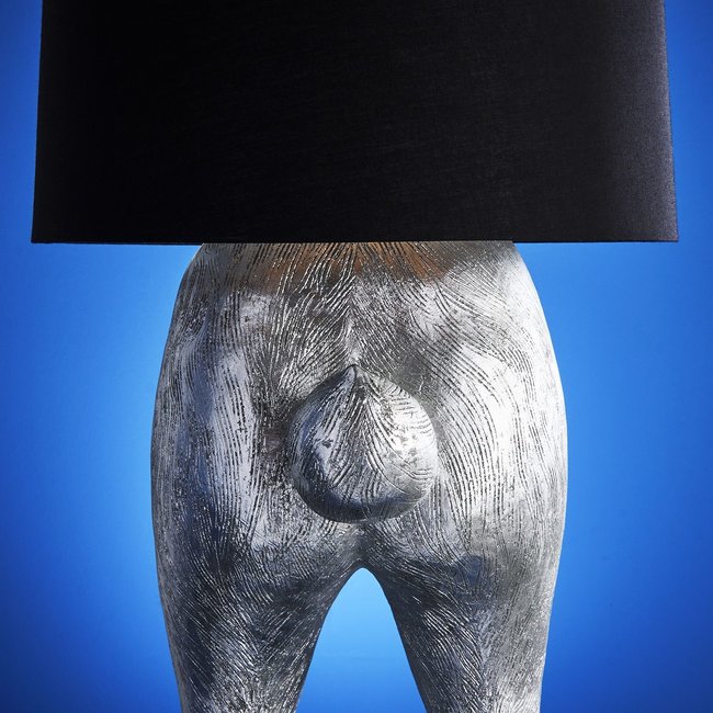 Werner Voß - Vloerlamp - Dierenlamp Hiding Rabbit - H 115 cm  zilver/zwart