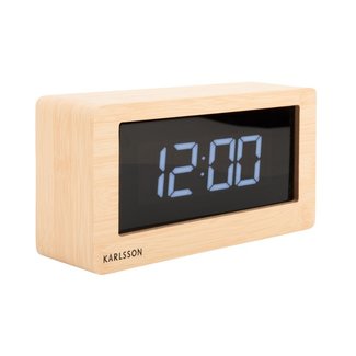 Karlsson Horloge de Table Boxed LED - bois clair