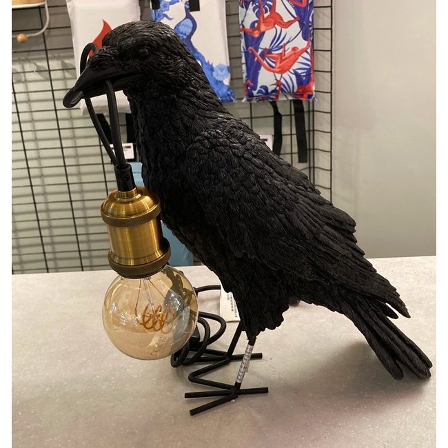 Kare Design - Table Lamp - Animal Lamp Black Crow