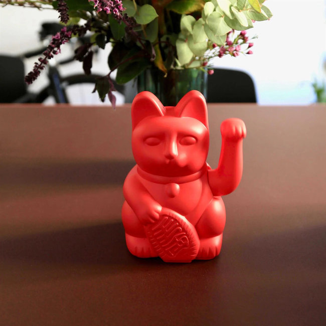Donkey - Waving Lucky Cat Maneki-Neko - red