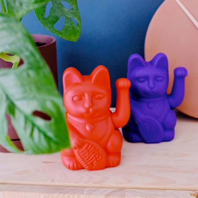 Donkey - Waving Lucky Cat Maneki-Neko - red