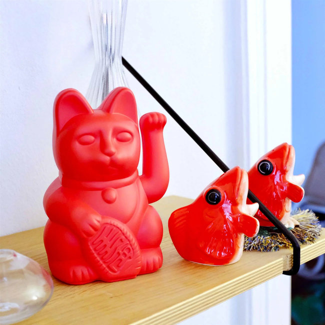 Donkey - Wuivende Gelukskat Maneki-Neko - rood