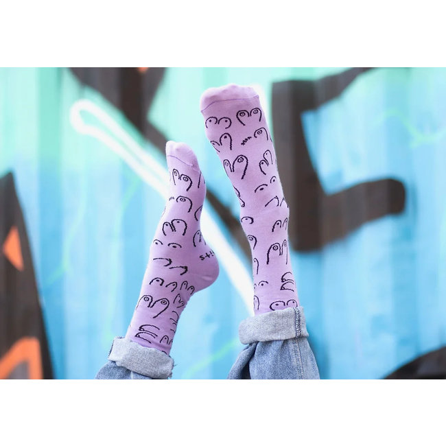 Eat Mielies - Chaussettes Titties - Nichons - mauve