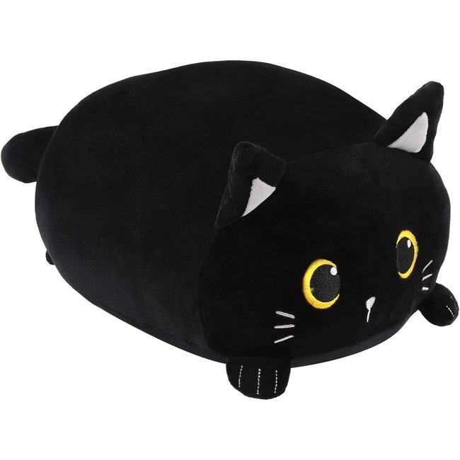 i-total Flauschiges Kissen Schwarze Katze